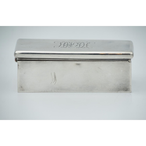 917 - Silver Rectangular Box Attractively Detailed Hinged Cover