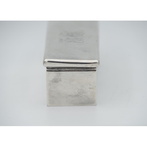 917 - Silver Rectangular Box Attractively Detailed Hinged Cover