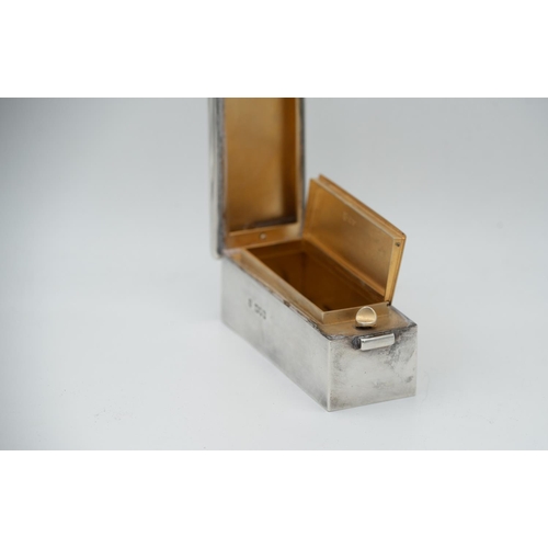 917 - Silver Rectangular Box Attractively Detailed Hinged Cover