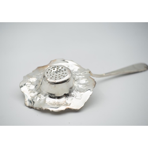 935 - Unusual Silver Tea Strainer Attractively Detailed