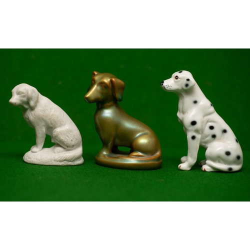 964 - Three Porcelain Dog Figures Tallest Approximately 3 Inches High