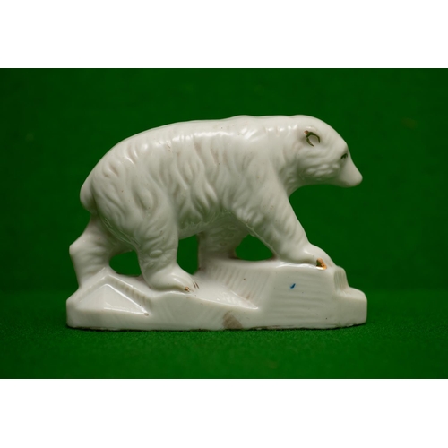 966 - Polar Bear and Daschound Porcelain Figures Attractively Detailed