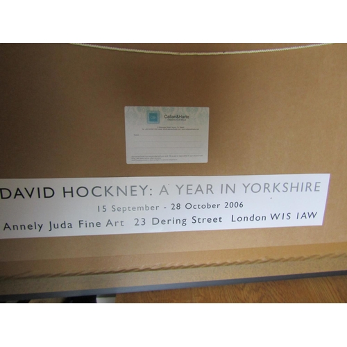 973 - Two David Hockney Lithographs Framed 'A Year in Yorkshire' Each Approximately 22 Inches High x 25 In... 