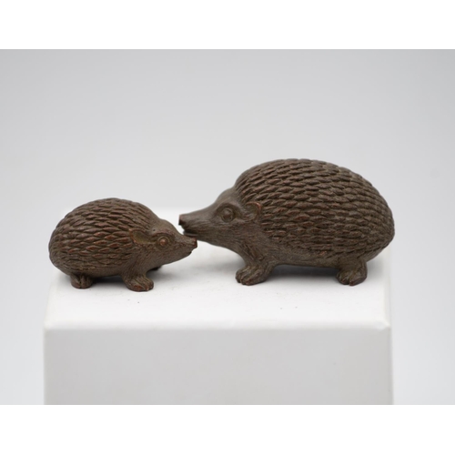 976 - Pair of Bronze Hedgehog Figures