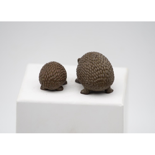 976 - Pair of Bronze Hedgehog Figures