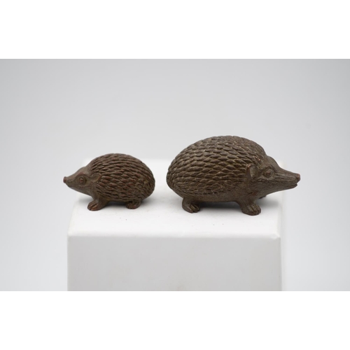 976 - Pair of Bronze Hedgehog Figures