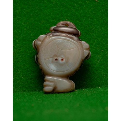 1004 - Chinese Carved Agate Lucky Frog