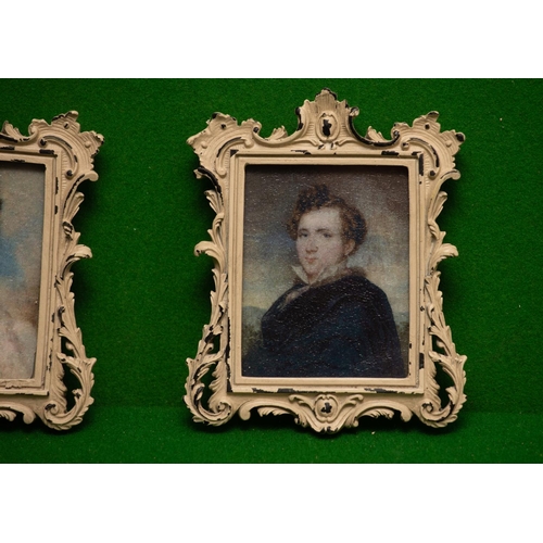 1006 - Pair of Portrait Miniatures Contained within Detailed Frames