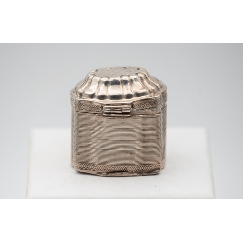 1011 - Silver Patch Box Shaped Form with Hinged Cover