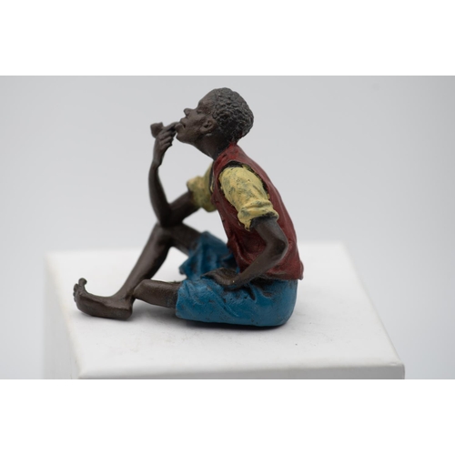 1014 - Vienna Bronze Figure of Smoking Boy