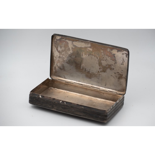 1022 - Large Silver Tobacco Box Rectangular Form Hinged Cover