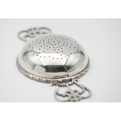 1032 - Silver Tea Strainer Twin Handled