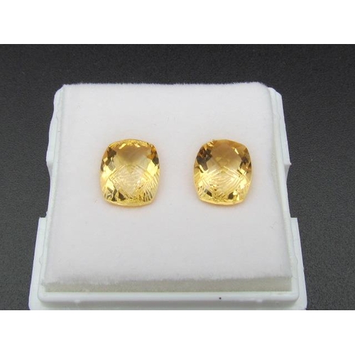 504 - Pair of Navajo Yellow Citrines Weighing 7.95carat Size 11mm x 9mm x 6mm