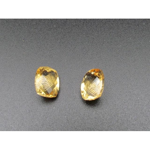 504 - Pair of Navajo Yellow Citrines Weighing 7.95carat Size 11mm x 9mm x 6mm