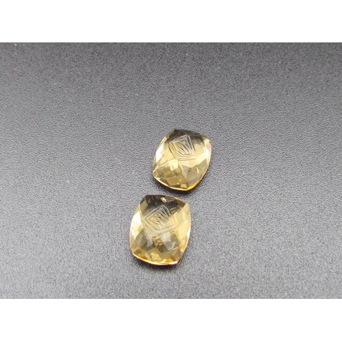 504 - Pair of Navajo Yellow Citrines Weighing 7.95carat Size 11mm x 9mm x 6mm