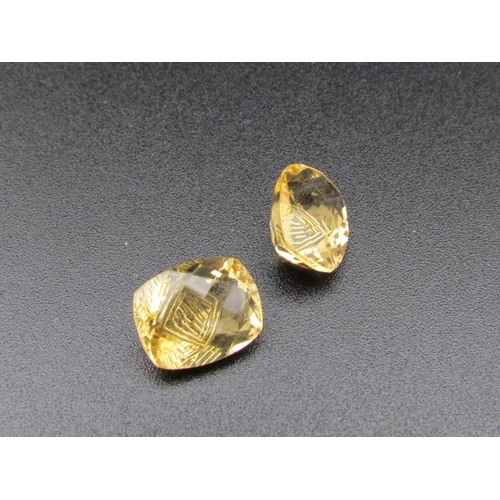 504 - Pair of Navajo Yellow Citrines Weighing 7.95carat Size 11mm x 9mm x 6mm