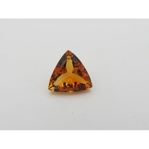 505 - Genuine Madeira Citrine Trillion Cut Weighing 7.33carat Size 14mm x 14mm x 8mm Very Good Lustre No T... 