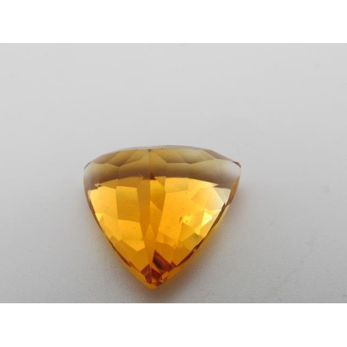 505 - Genuine Madeira Citrine Trillion Cut Weighing 7.33carat Size 14mm x 14mm x 8mm Very Good Lustre No T... 