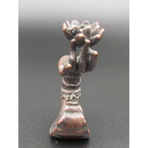 507 - Bronze Incense Holder with Ladies Arm and Lotus Flower Made of Bronze