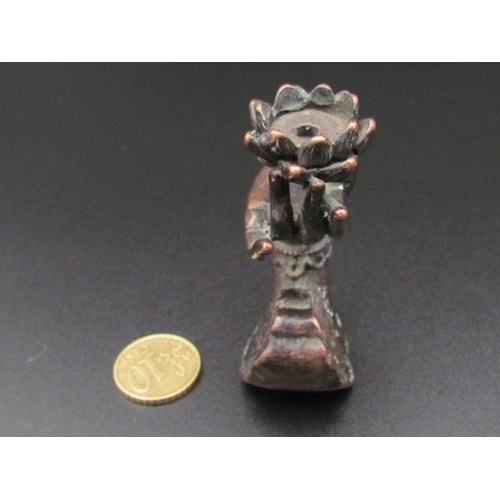 507 - Bronze Incense Holder with Ladies Arm and Lotus Flower Made of Bronze