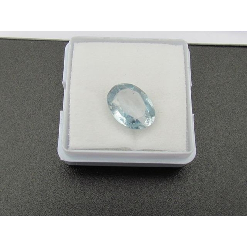 514 - Natural Tourmaline Oval Cut Blue Weighing 4.7ct Approximately 12mm x 8mm x 5mm