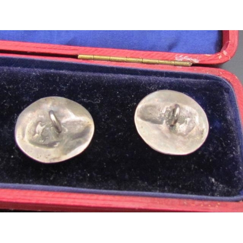 522 - Antique Six Solid Silver Buttons in Display Box