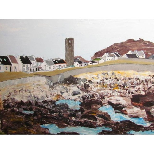 531 - Large Painting by Rory Rodgers of Tori Island Titled 'Sea View of Tori Island' Oil on Board 120cm x ... 