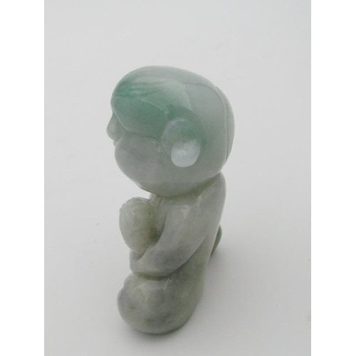 535 - Exceptional Rare Jade Piece Depicting Small Monk 5cm x 3xm