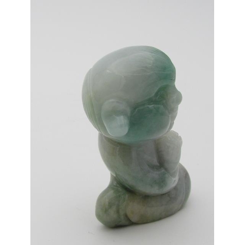 535 - Exceptional Rare Jade Piece Depicting Small Monk 5cm x 3xm