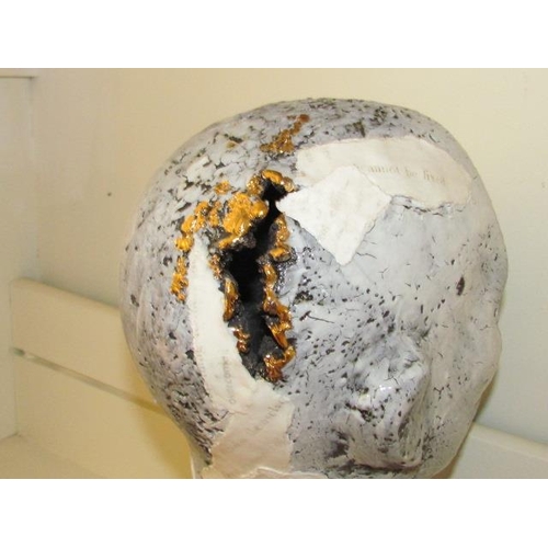 545 - Ceramic Bust by Gemma Dardis Titled 'Cannot Be Fixed' Ceramic with Glaze Gold Leaf 30cm High x 40cm ... 