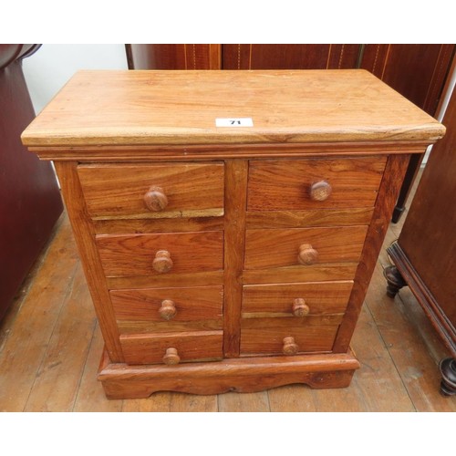 2746 - Hardwood Chest Eight Small Drawers Good Construction 21 Inches Wide x 23 Inches Tall x 11 Inches Dee... 