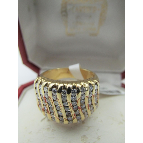 113 - Modernist Form Pave Set Ladies Diamond Ring Mounted on 18 Carat Yellow Gold Good Bright Stones Attra... 