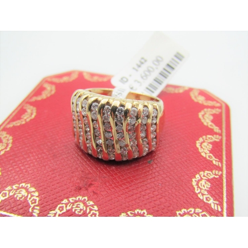 113 - Modernist Form Pave Set Ladies Diamond Ring Mounted on 18 Carat Yellow Gold Good Bright Stones Attra... 