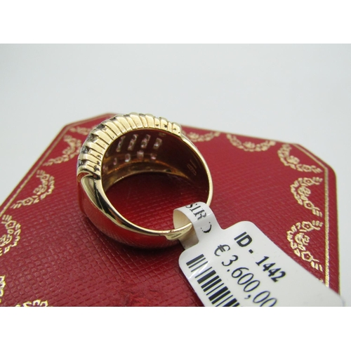 113 - Modernist Form Pave Set Ladies Diamond Ring Mounted on 18 Carat Yellow Gold Good Bright Stones Attra... 