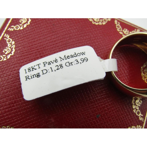 113 - Modernist Form Pave Set Ladies Diamond Ring Mounted on 18 Carat Yellow Gold Good Bright Stones Attra... 