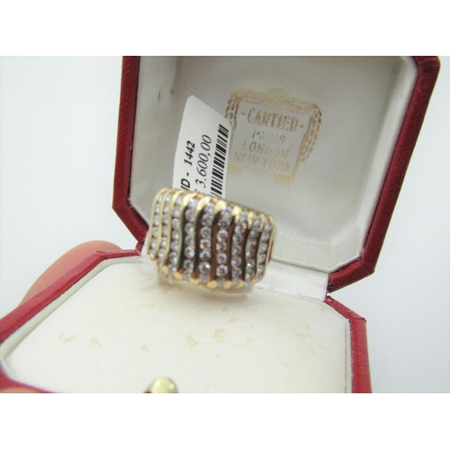 113 - Modernist Form Pave Set Ladies Diamond Ring Mounted on 18 Carat Yellow Gold Good Bright Stones Attra... 