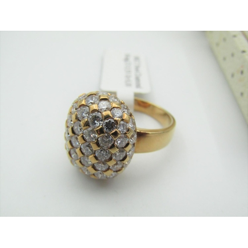 114 - Bombe Design 18 Carat Yellow Gold Ladies Ring with Diamonds to Entire Ring Size P