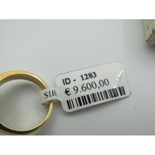 114 - Bombe Design 18 Carat Yellow Gold Ladies Ring with Diamonds to Entire Ring Size P