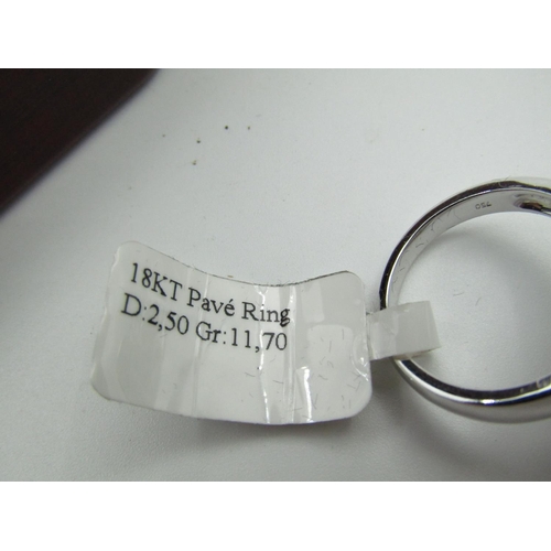 115 - Designer Shaped Bombe Form Ladies Diamond Ring Size P Mounted on 18 Carat White Gold Diamonds Approx... 