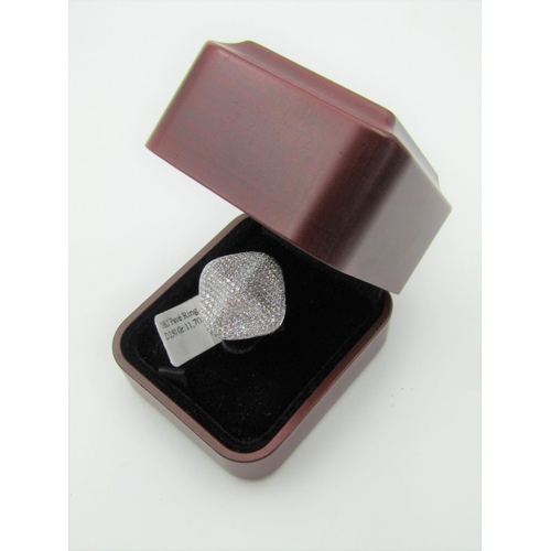 115 - Designer Shaped Bombe Form Ladies Diamond Ring Size P Mounted on 18 Carat White Gold Diamonds Approx... 