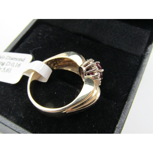 118 - Ruby and Diamond Cluster Ring Centre Stone Oval Cut Mounted on 18 Carat Yellow Gold Halo Set Ruby Ap... 