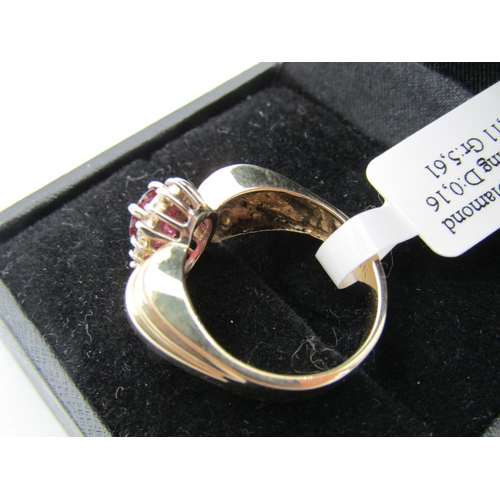 118 - Ruby and Diamond Cluster Ring Centre Stone Oval Cut Mounted on 18 Carat Yellow Gold Halo Set Ruby Ap... 