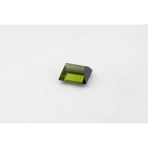 73 - Unmounted Rectangular Step Cut Green Tourmaline 9.68mm x 7.5mm x 5.34mm Total Carat Weight 3.6