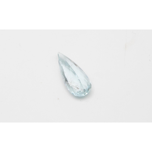 74 - Unmounted Pear Mixed Cut Aquamarine Attractive Form 23mm x 9mm x 5.5mm Total Carat Weight 5.83