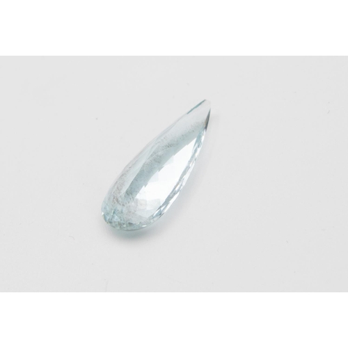 74 - Unmounted Pear Mixed Cut Aquamarine Attractive Form 23mm x 9mm x 5.5mm Total Carat Weight 5.83