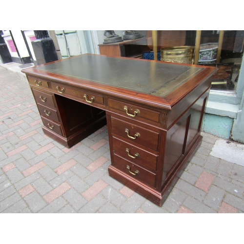 753 - Antique Mahogany Desk with Three Drawers above Further Three Drawers to Each Base Panel Construction... 