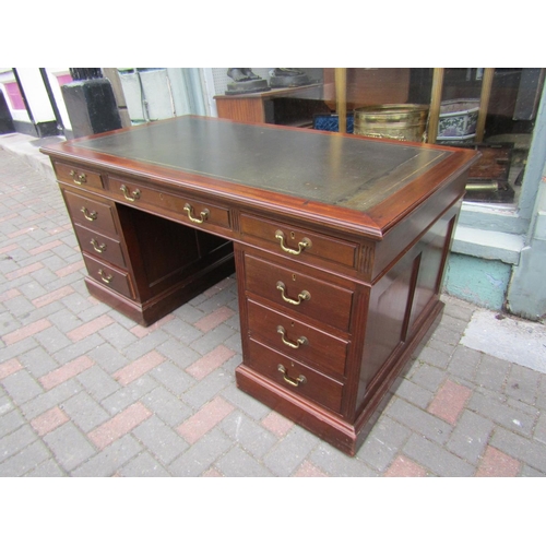 753 - Antique Mahogany Desk with Three Drawers above Further Three Drawers to Each Base Panel Construction... 