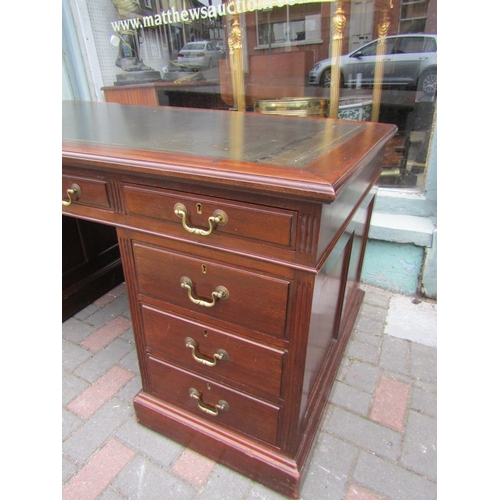 753 - Antique Mahogany Desk with Three Drawers above Further Three Drawers to Each Base Panel Construction... 