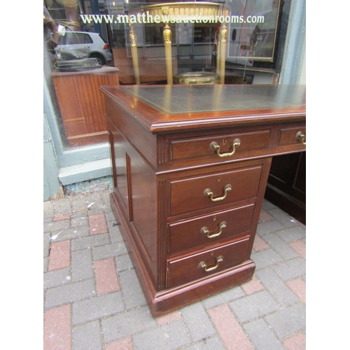 753 - Antique Mahogany Desk with Three Drawers above Further Three Drawers to Each Base Panel Construction... 