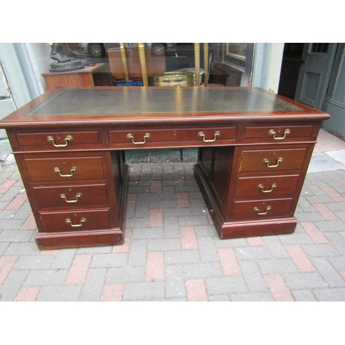 753 - Antique Mahogany Desk with Three Drawers above Further Three Drawers to Each Base Panel Construction... 